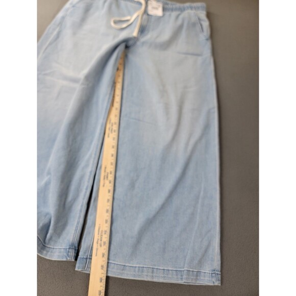 American Eagle Pants Womens XL Short Light Wash Low Rise Ultra Wide Leg Denim - Picture 2 of 14